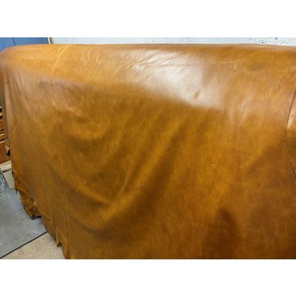 Italian Full Whole Leather Cow Hide Colour Biscotti Distressed Aniline