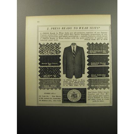 1957 J. Press Suits Advertisement - J. Press Ready to Wear Suits