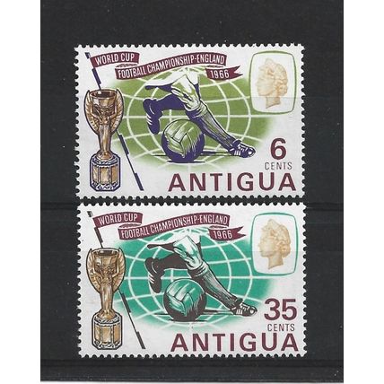 Antigua.World Cup Football Championship set of 2.Mounted Mint.Oct23