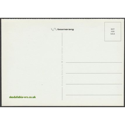 Advertising - Škoda Fabia vRS, Made of Meaner Stuff - Boomerang Postcard