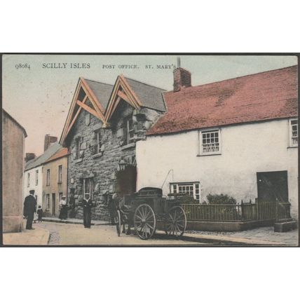 Post Office, St Mary's, Scilly Isles, 1908 - Peacock Postcard
