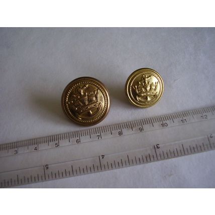 Naval Crown Merchant Navy 2 Officer's Brass Buttons