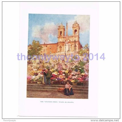 Spanish Steps, Piazza di Spagna, Rome, Italy, Book Illustration (Print), 1925