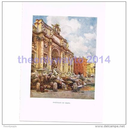 Fountain of Trevi, Rome, Italy, Book Illustration (Print), 1925
