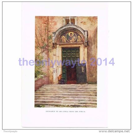 Entrance to Ara Coeli from the Forum, Rome, Italy, Book Illustration, 1925