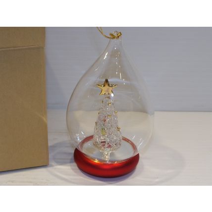 Avon Spun Glass Tree Ornament Very Nice In Box 1999 Red