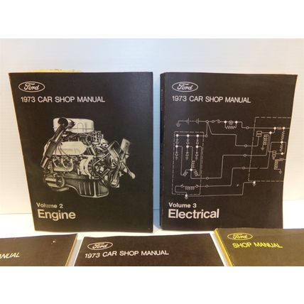 1973 Ford Car Shop Manuals Chassis, Engine, Electrical, Body, Maint, Lube +