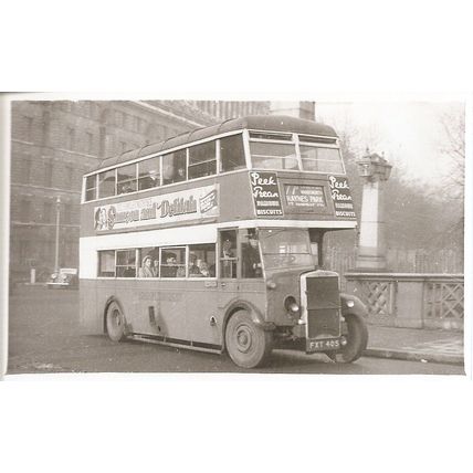 Black & White Photograph of London Transport - FXT 405