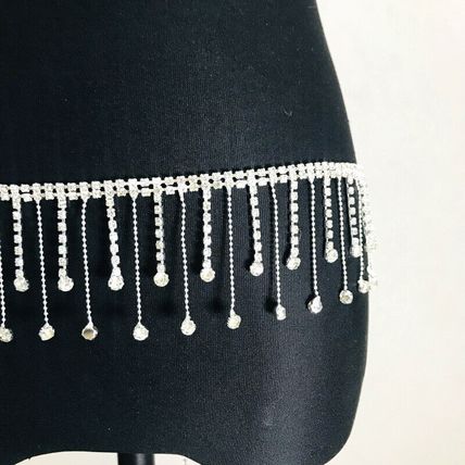 Women Diamante Chain Rhinestone Charm Belt Crystal Tassels Wedding Party Dance