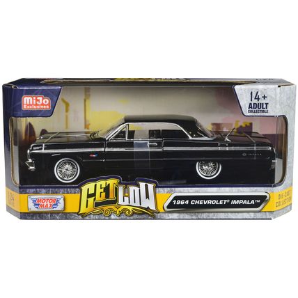 1964 Chevrolet Impala Lowrider Hard Top Black "Get Low" Series 1/24 Diecast C...