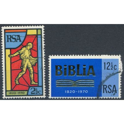 150ᵗʰ Anniv of Bible Society - South Africa 1970 - F H - SG 301/2 (E)