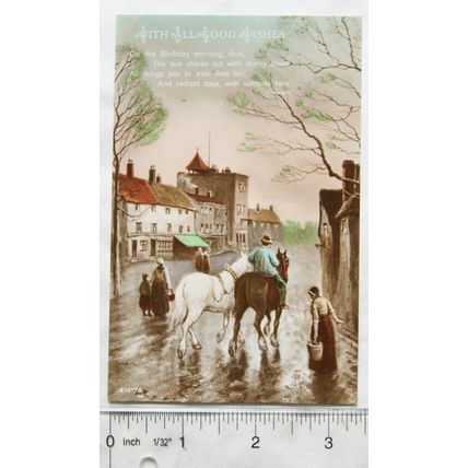 vintage postcard With All Good wishes - Street Scene