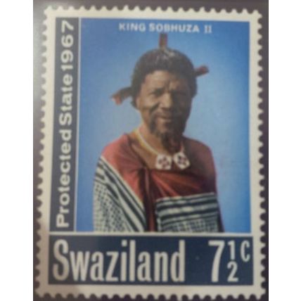Swaziland QEII 1967 Protected State 7½c King Mounted Mint MM SG 125 stamp