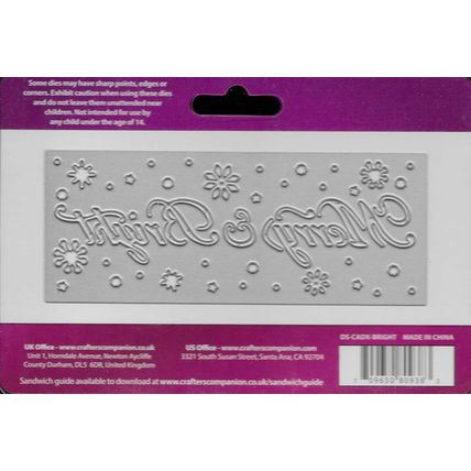 Crafter's Companion. Die'Sire. Merry & Bright Die. Die Cutting Cardmaking Crafts