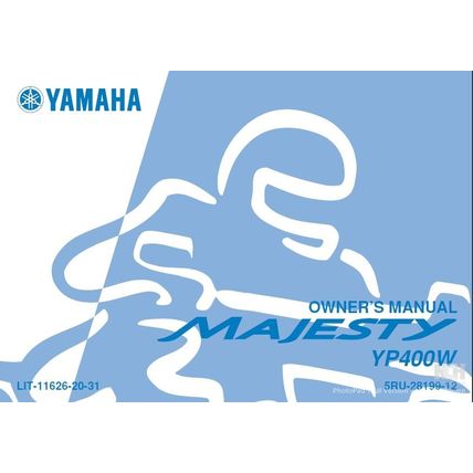 YAMAHA YP400W MAJESTY OWNERS MANUAL SCOOTER 102 PAGES IN ENGLISH