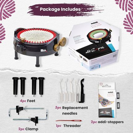Addiexpress King Size Knitting Machine, 46 Needles Circle Knit Loom Machine with