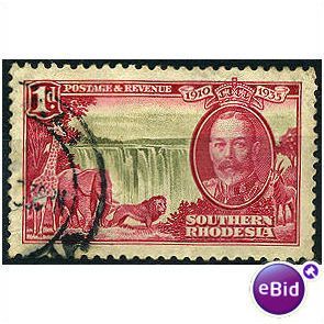 S Rhodesia 1935 SG31 1d Olive & Rose-Carmine V F Used