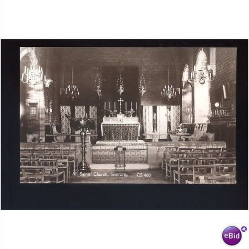 Argyllshire INVERARAY All Saints Church Interior Postcard by Spencer (CS 460)