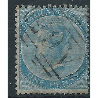 Jamaica 1860 SG1 1d Pale Blue WMK Pineapple Fine Used .. ..