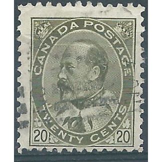 Canada 1903 SG186 20c Deep Olive-Green Fine Used....