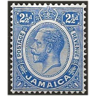 Jamaica 1912 SG61a 2 1/2d Deep Bright Blue Mounted Mint .. ...