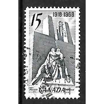 CANADA 1968 ANNIV 1918 ARMISTICE 15c ARMISTICE MONUMENT VIMY SG629 FINE USED#2