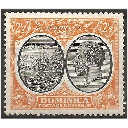 Dominica 1923 SG77 2 1/2d Black & Orange-Yellow Mounted Mint . .. .