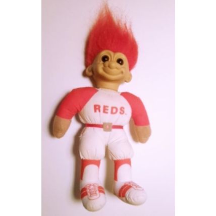 Vintage Cincinnati Reds 11" Stuffed Fabric Troll Doll Official MLB