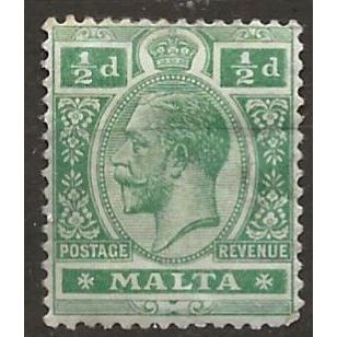 Malta 1914 SG71 1/2d Green Mounted Mint ..