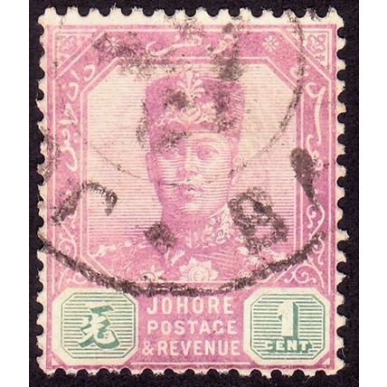 JOHORE 1904 w.rossette 1c Sc#59 USED @P1132