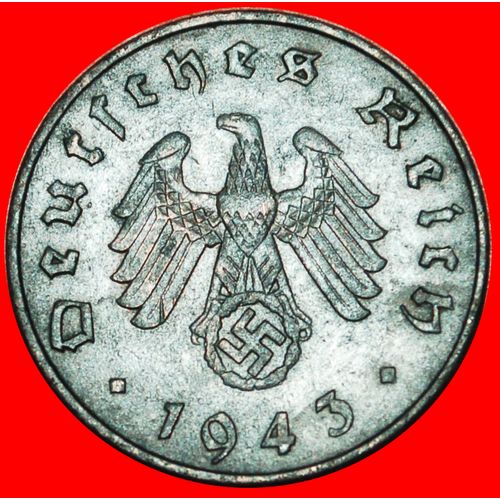 SWASTIKA: GERMANY ★ 10 REICHSPFENNIG 1943A !!! LOW START★ NO RESERVE!