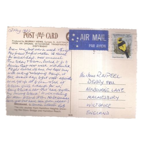 BRISBANE, AUSTRALIA used postcard 1980 =