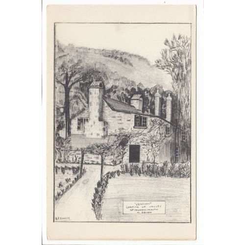 Vention House Heddons Mouth Devon Sketch Postcard