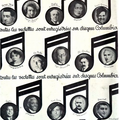 30s Art Deco Print Ad Columbia Records Music Artists Advertisement Poster Decor