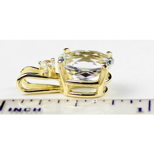 Green Amethyst (Prasiolite), 14KY Gold Pendant, P022