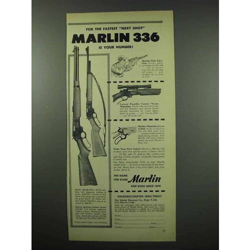 1954 Marlin 336 30/30-C and 336-SD Carbine Ad