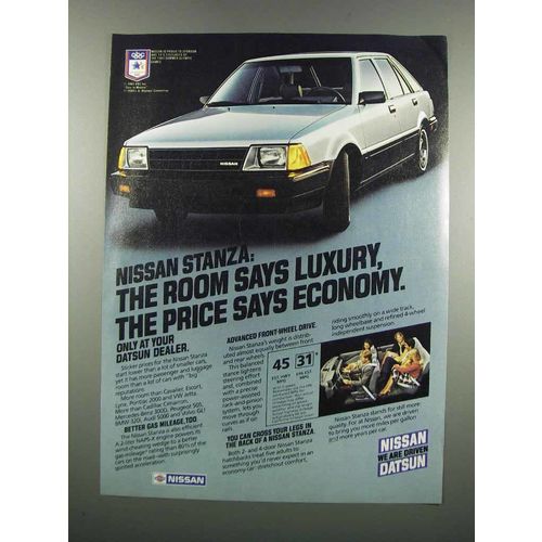 1983 Nissan Stanza Car Ad - Room Says Luxury
