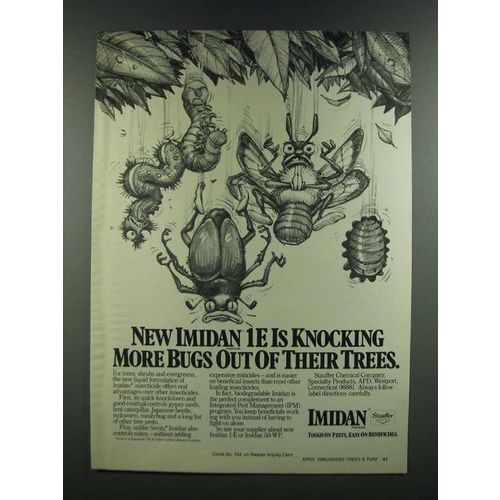 1986 Stauffer Imidan 1E Ad - Knocking More Bugs Out of Their Trees