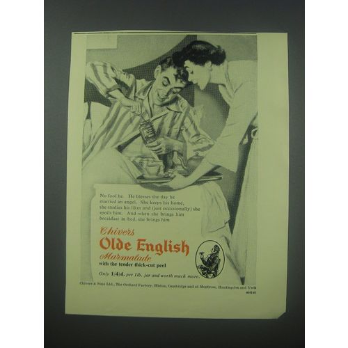 1954 Chivers Old English Marmalade Ad - No fool he