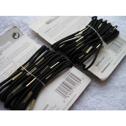 18 Thin Black Goody Classics Nona Ponytailer Hair Bands With Metal Elastics Aged