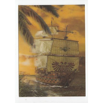 Spanish Ship Lenticular 3D Postcard
