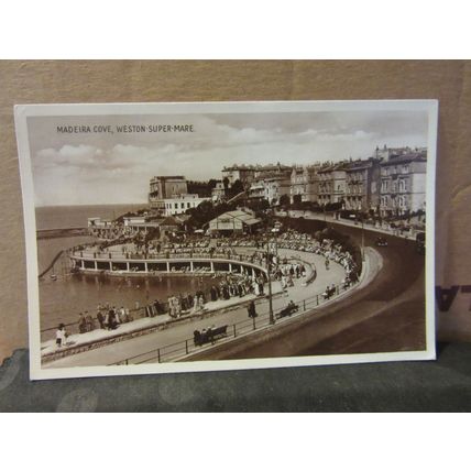 MADEIRA COVE, WESTON-SUPER-MARE, SOMERSET vintage used postcard RP 1938 pm =