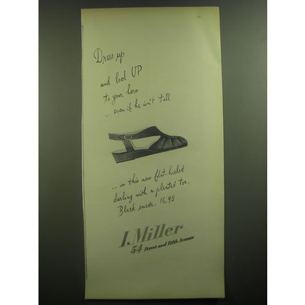 1946 I. Miller Shoes Ad - Dress up and look up to hero even if he isn't tall
