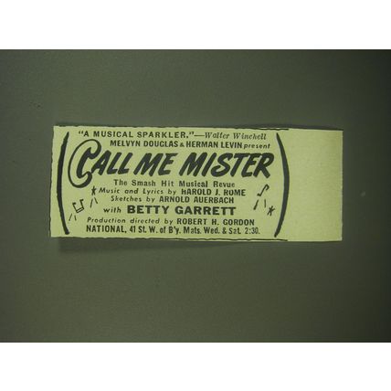 1946 Call Me Mister Musical Revue Advertisement - A Musical Sparkler