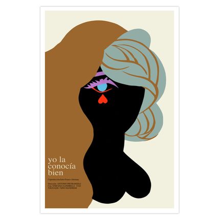 Movie Poster for Italian German French film I knew her well.Heart TEAR.decor art