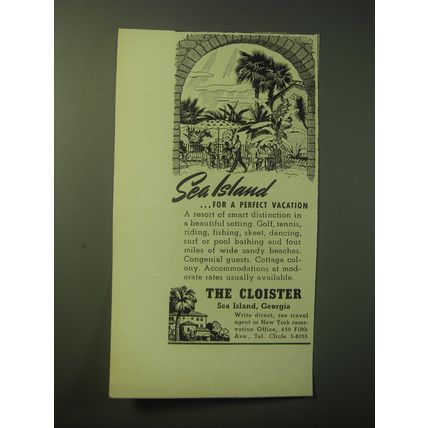 1948 The Cloister Resort Ad - Sea Island for a perfect vacation