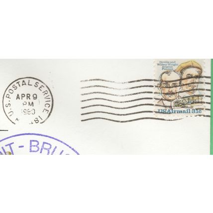 Sabena Detroit - Brussels 1980 first flight cover USA Belgium aviation FFC FDC