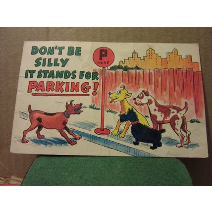 DOGS 'P' HERE used vintage postcard humour 1965 pm