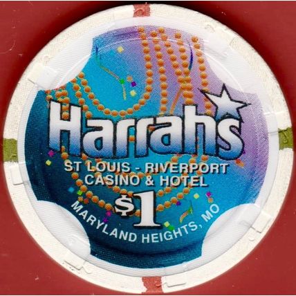 Harrahs. $1 Casino Chip. Maryland Heights, MO. K46.