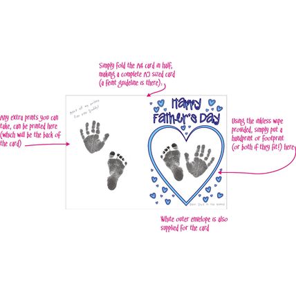 New Make your own Fathers Day Card YOUR Baby Son Daughter Hand prints Footprints